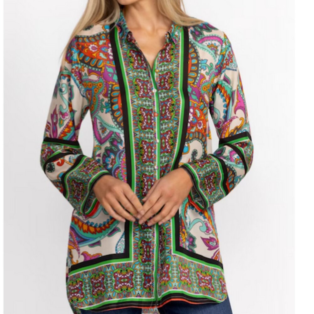 Johnny Was Delia Tunic NWT XL Cachemir Multi Paisley